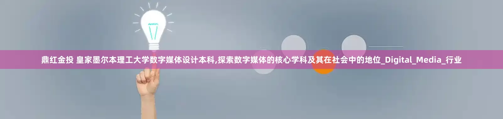 鼎红金投 皇家墨尔本理工大学数字媒体设计本科,探索数字媒体的核心学科及其在社会中的地位_Digital_Media_行业